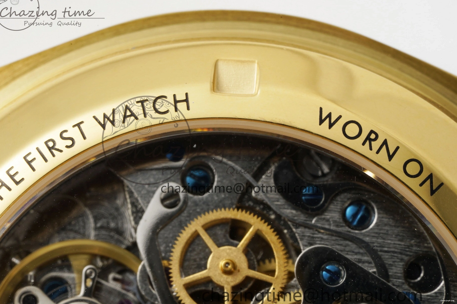 0327 TimelessDesign Speedmaster Moonwatch in Moonshine Gold YG RMF Best Edition YG Dial on Black Rubber Strap Manual Chrono 7834